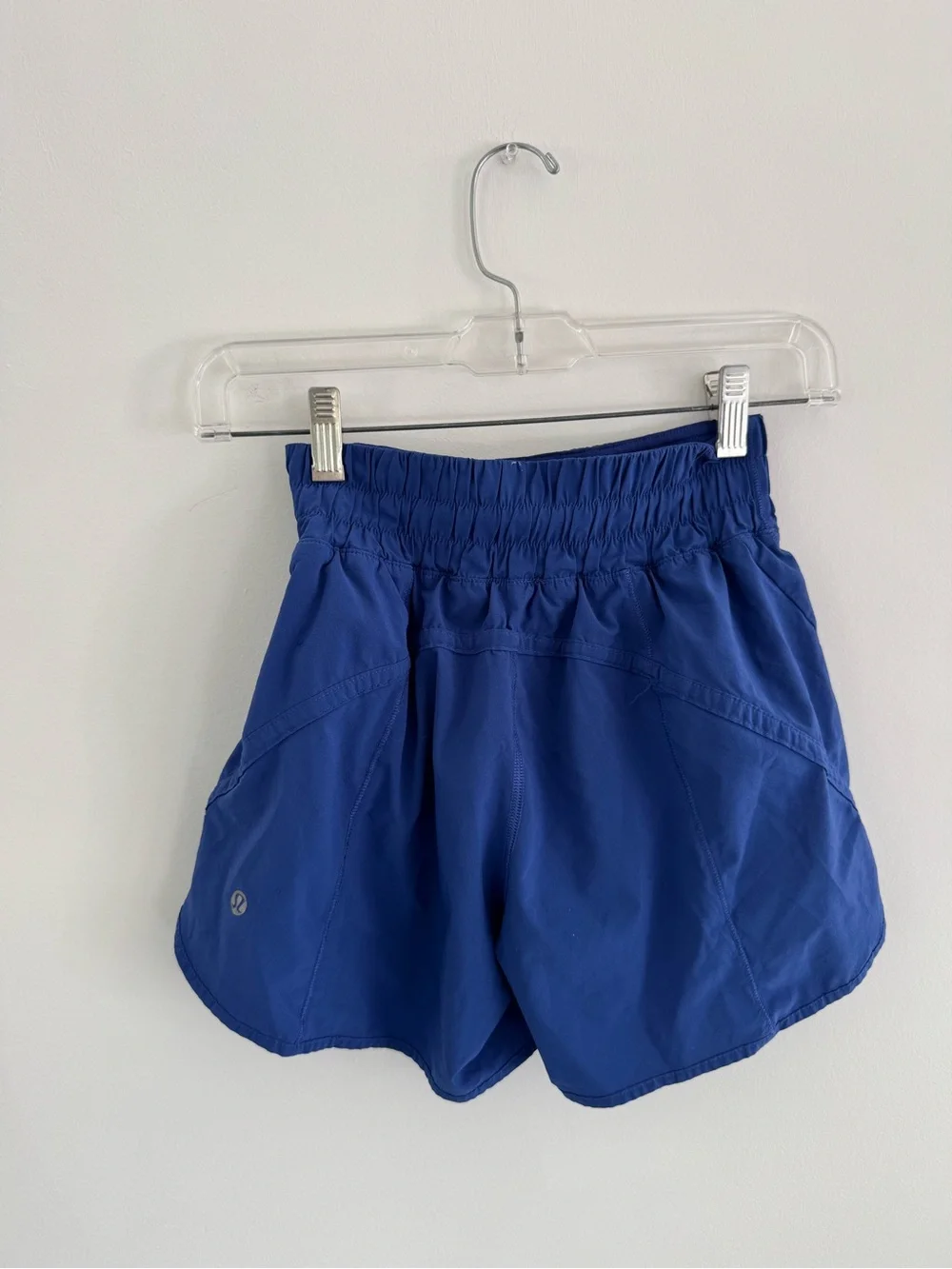 Lululemon Track Mid Rise Lined 5” Shorts Athletic Drawstring - Blue
